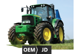 Bild på en traktor som visar att originalreservdelar finns tillgängliga för maskiner från Ford/New Holland, John Deere och Case IH